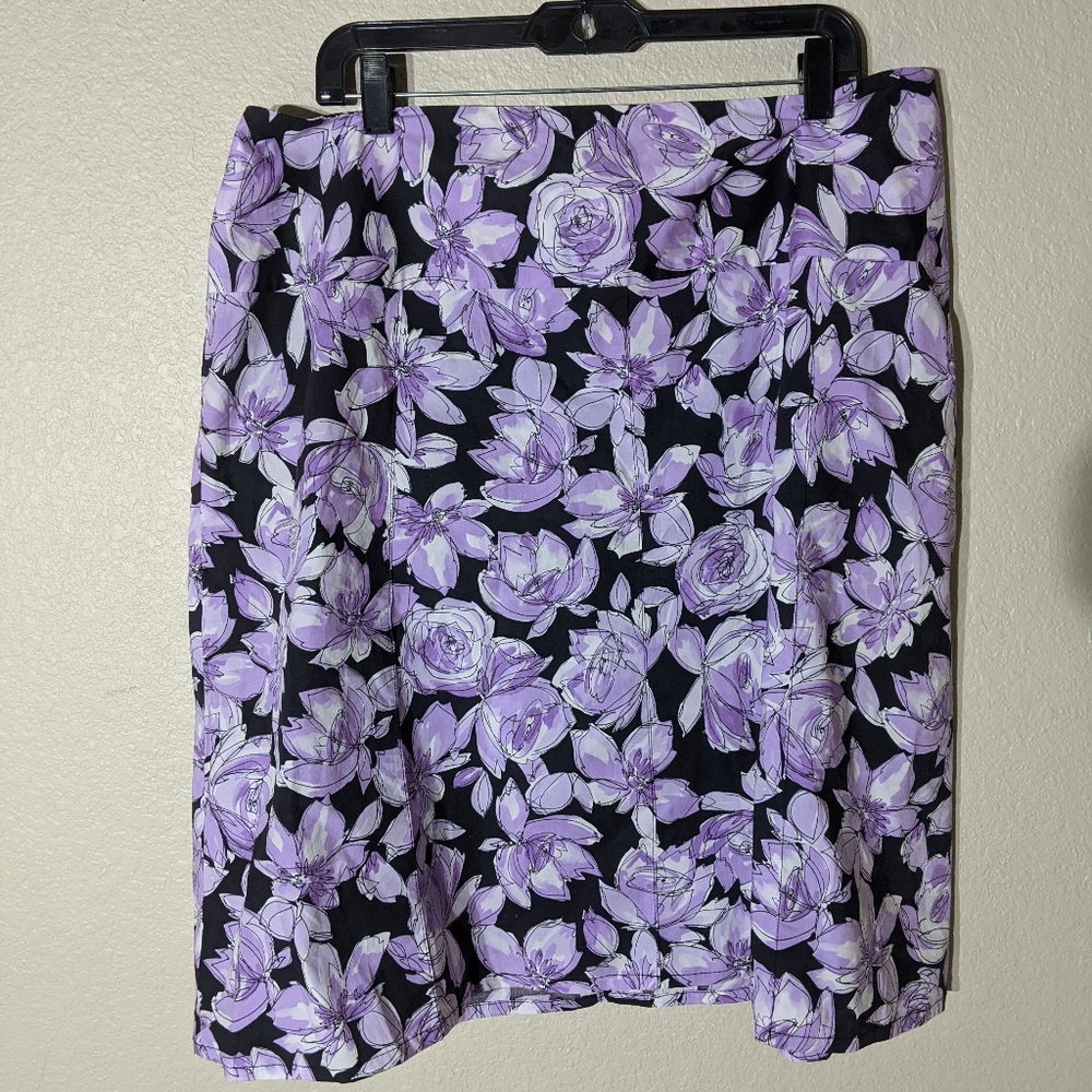 Rafaella Woman 18W floral purple skirt